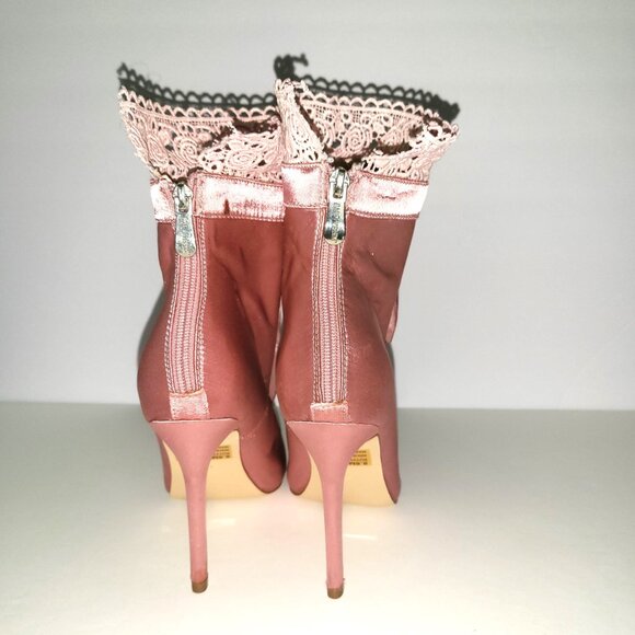 CAPE ROBBIN | Pink Laced Ballerina Heels - Picture 5 of 10